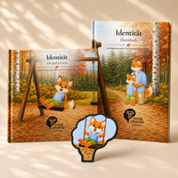 Identitätsbundle von Inner Ground Studio mit Kinderbuch, Elternbuch und Felix-Patch