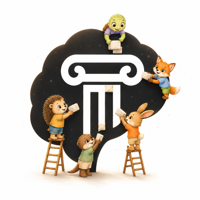 IGS-Logo mit den fünf Tieren der inneren Grundlagen.