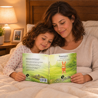 Mutter und Tochter lesen gemeinsam das Kinderbuch „Emotionen – Ich darf fühlen“