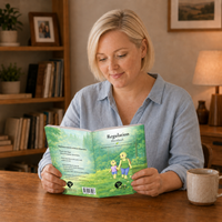 Mutter liest das Regulation-Elternbuch