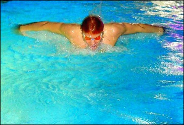 Friedrich Grott beim Schmetterlingsschwimmen während seiner aktiven Schwimmzeit